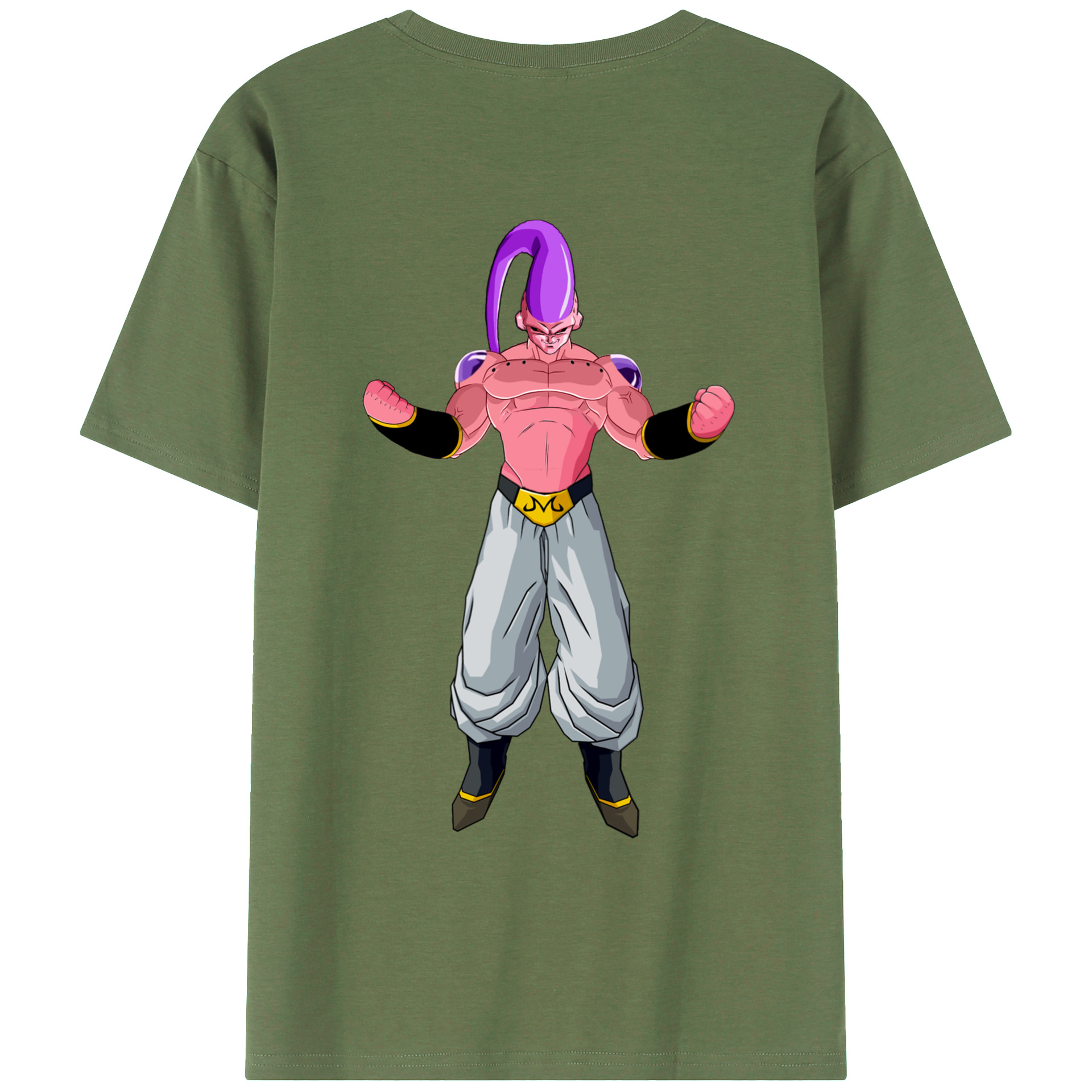 （画像用） ドラゴンボール 魔人ブウ DRAGON BALL Majin Buu 綿100％ メンズ半袖Tシャツ（バックプリント） 通気性
